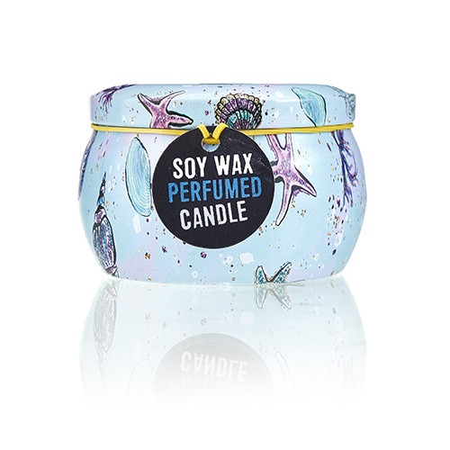 Art Tin Candle - Assorted Design - Sea life - Raspberry